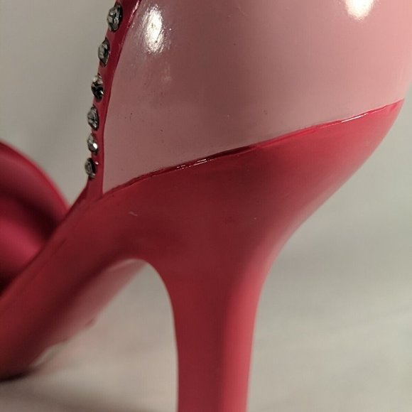 Breast Cancer Awareness Pink Ribbon Stiletto High Heel Bottle Holder Rest Wine - Picture 8 of 16
